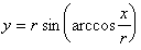 y=r*sin(arccos(x/r))